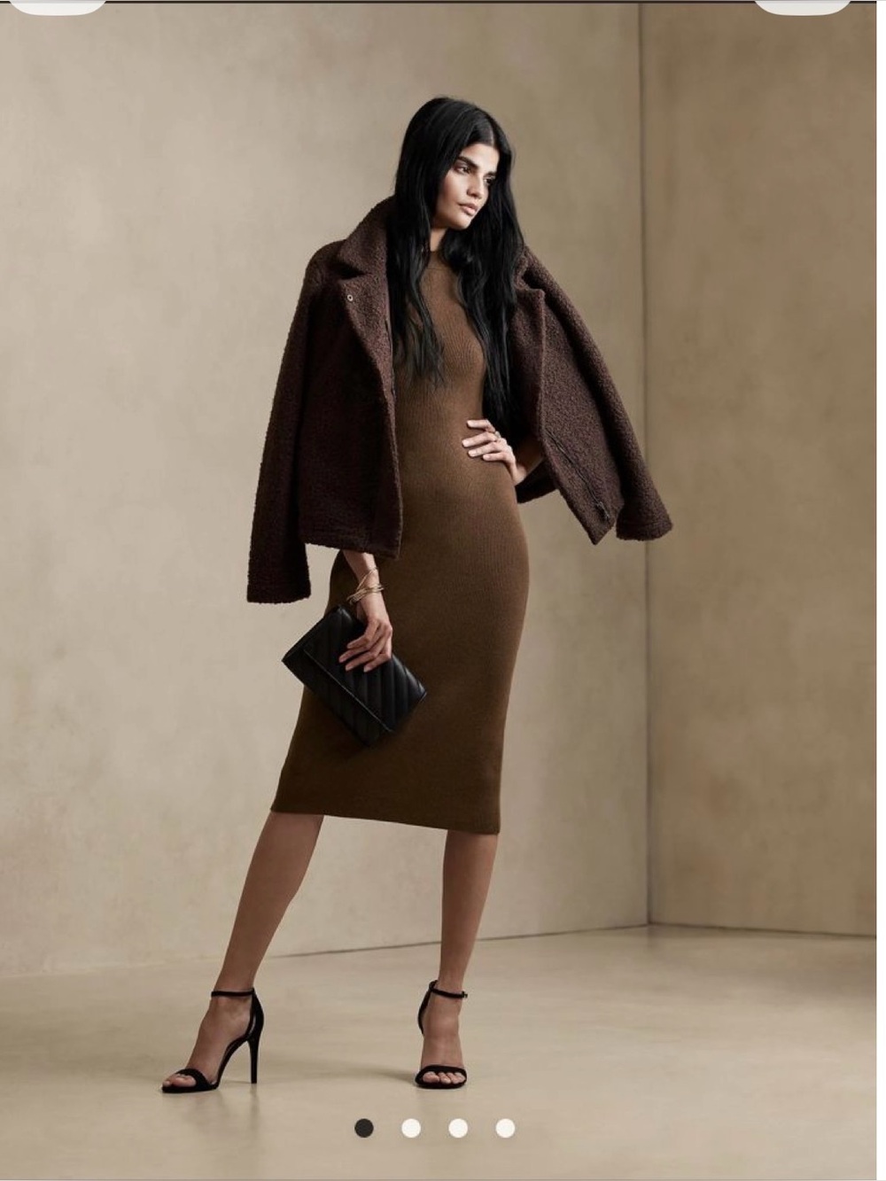 Banana Republic Chocolate Brown Bouclé Sherpa Jacket | S Petite